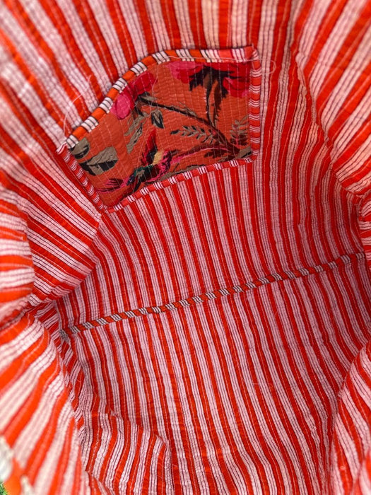 Bird Printed Bag Cotton Quilted Bag Market Bag Shopping Bags