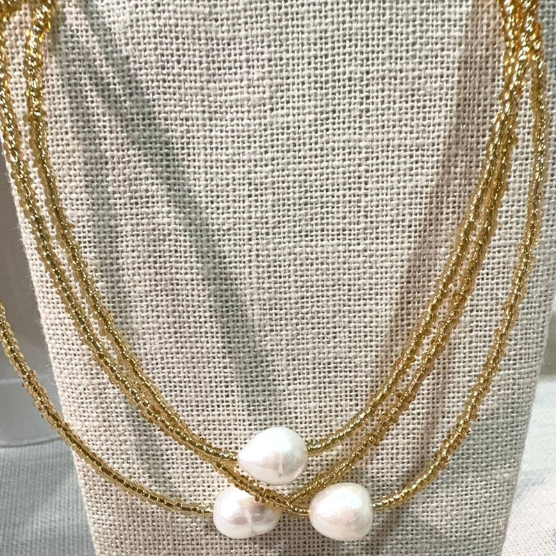 #5863-3 Strand Multi-Pearl Necklace