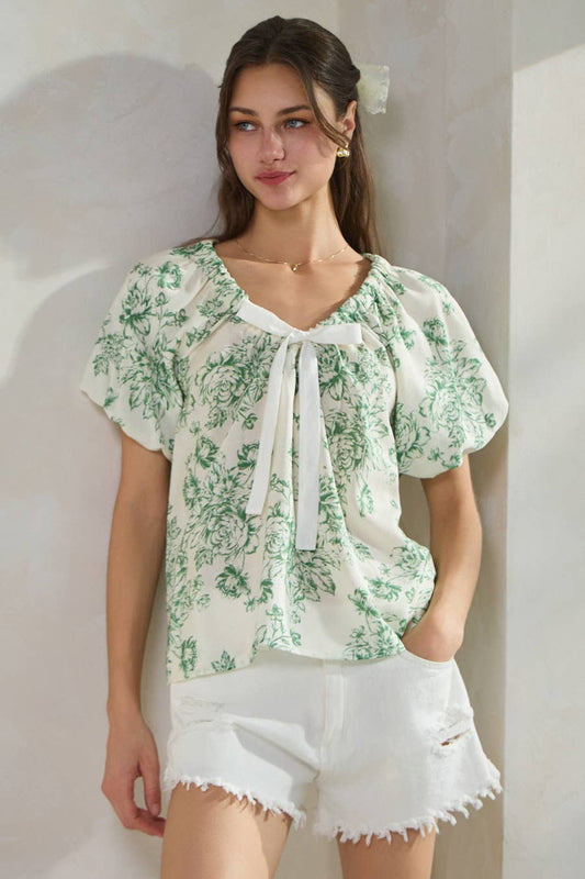 Floral Printed Romantic Blouse