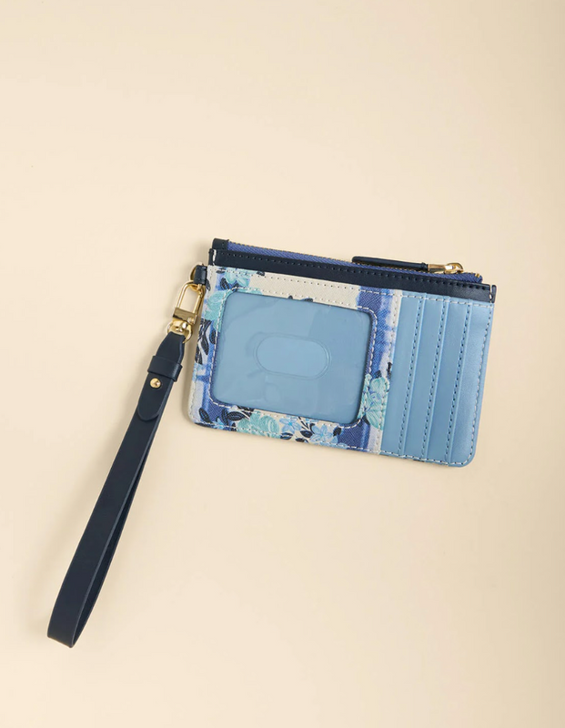 Slimcard Coinpurse Serpentine Floral Pane Blue