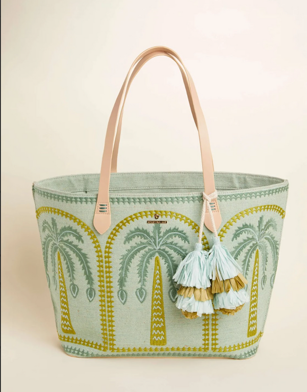 Fiesta Tote Richmond Hill Sea Foam Palms
