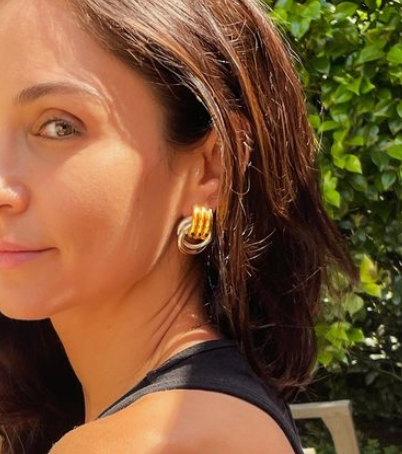 Double Knotted- Door Knocker- Two Tone Earring