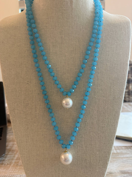 #1242-Versatile Crystal and Mother of Pearl Necklace