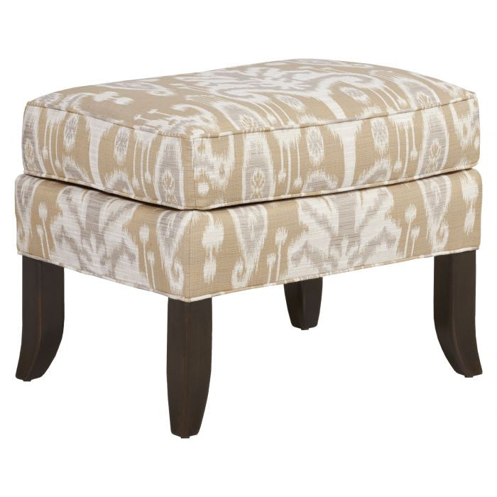 Johnson Ottoman in Indigo Fabric with sheer dove legs