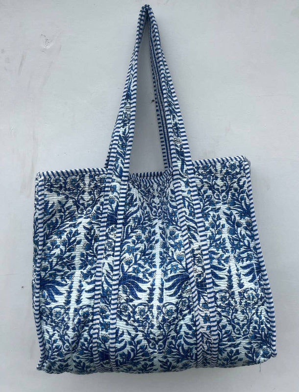 Quilted Bag Hand Block Printed Tote Bags