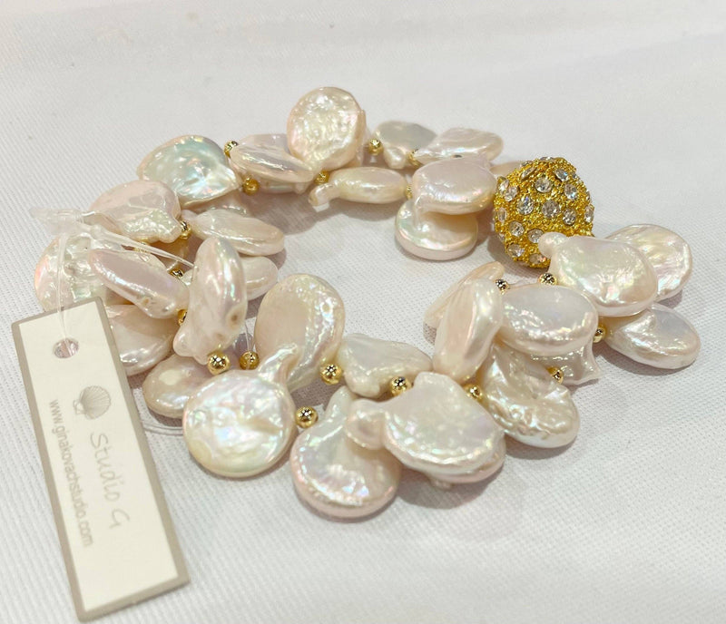 #650B-2 Strand Teardrop Bracelet with Sparkle Magnet Clasp