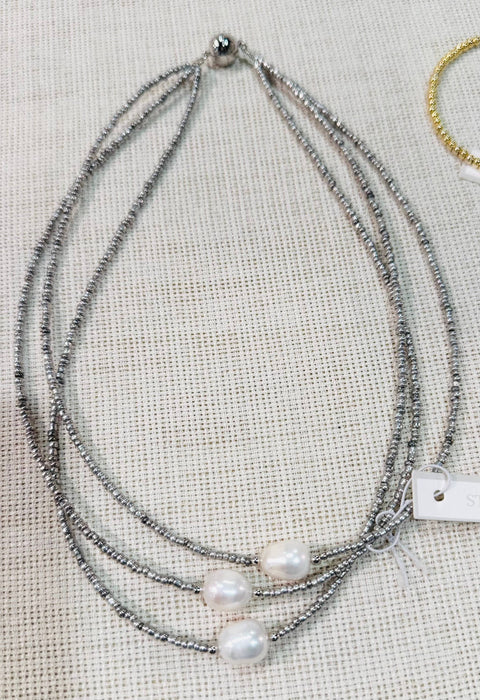 #5863-3 Strand Multi-Pearl Necklace