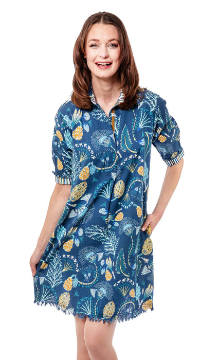 Chatham Dress - Blue Underwater Print