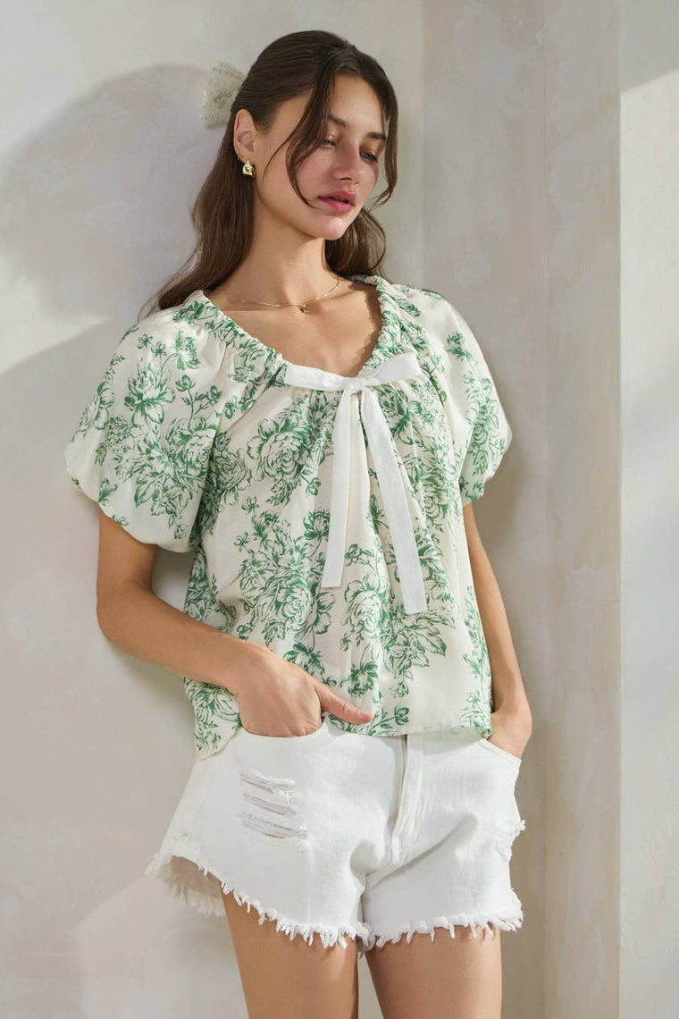 Floral Printed Romantic Blouse