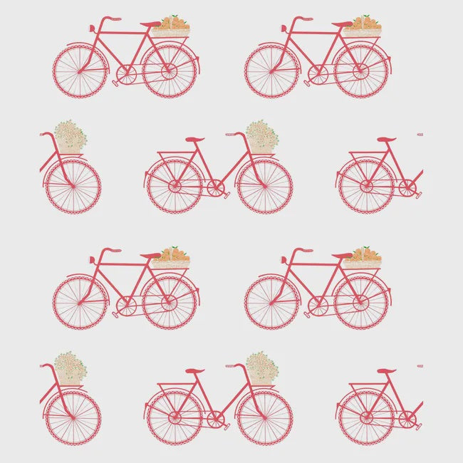 Gaston Libreria Bicycle Wallpaperin Pink Double Rolls