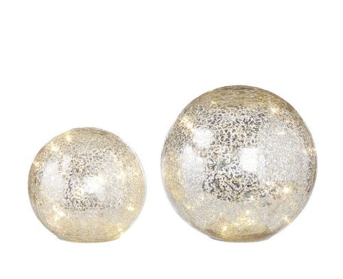 8" Mercury Glass Lighted Ball