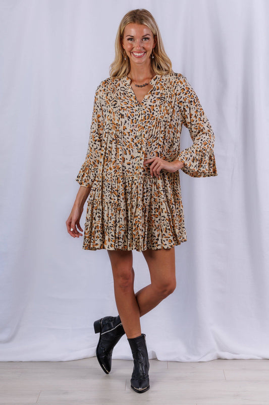 Penny Swing Dress in Safari