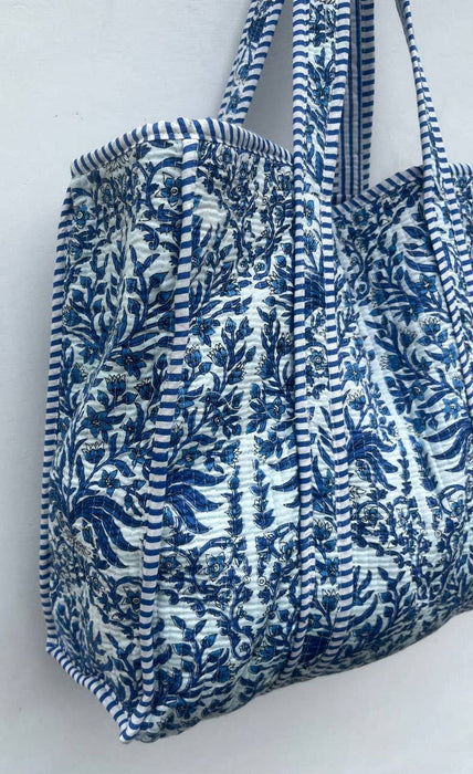 Quilted Bag Hand Block Printed Tote Bags
