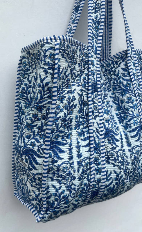 Quilted Bag Hand Block Printed Tote Bags