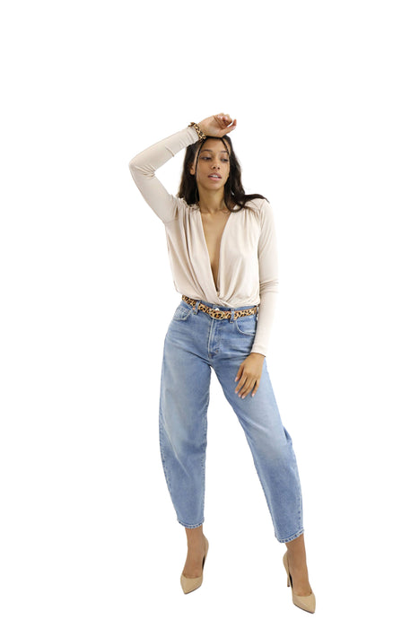 Leopard Print Calf Hair Genuine Leather Belt