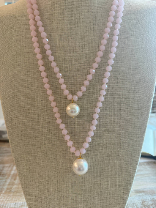 #1242-Versatile Crystal and Mother of Pearl Necklace