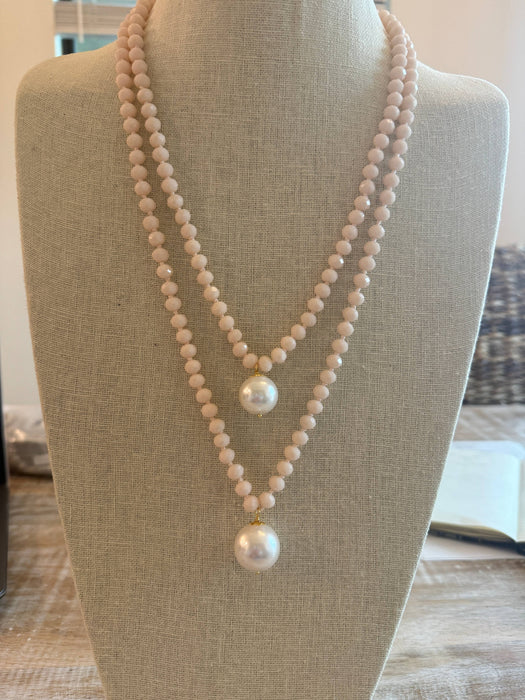 #1242-Versatile Crystal and Mother of Pearl Necklace