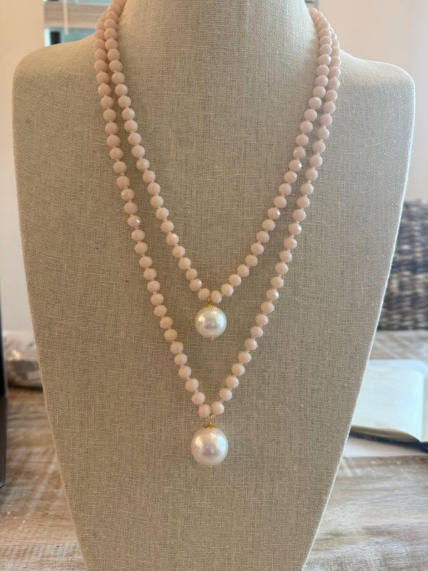 #1242-Versatile Crystal and Mother of Pearl Necklace