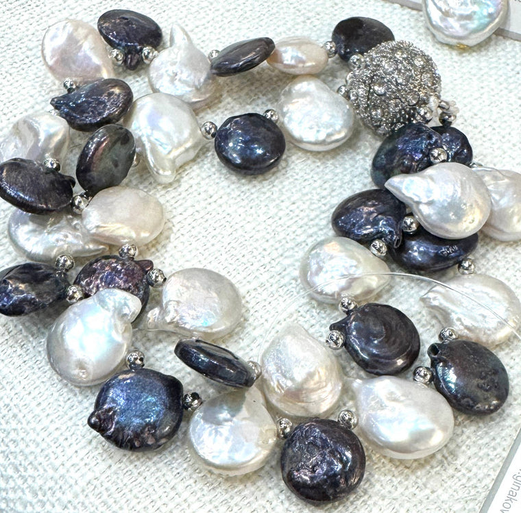 #650B-2 Strand Teardrop Bracelet with Sparkle Magnet Clasp