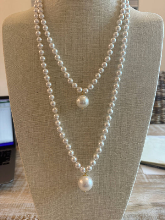#1242-Versatile Crystal and Mother of Pearl Necklace