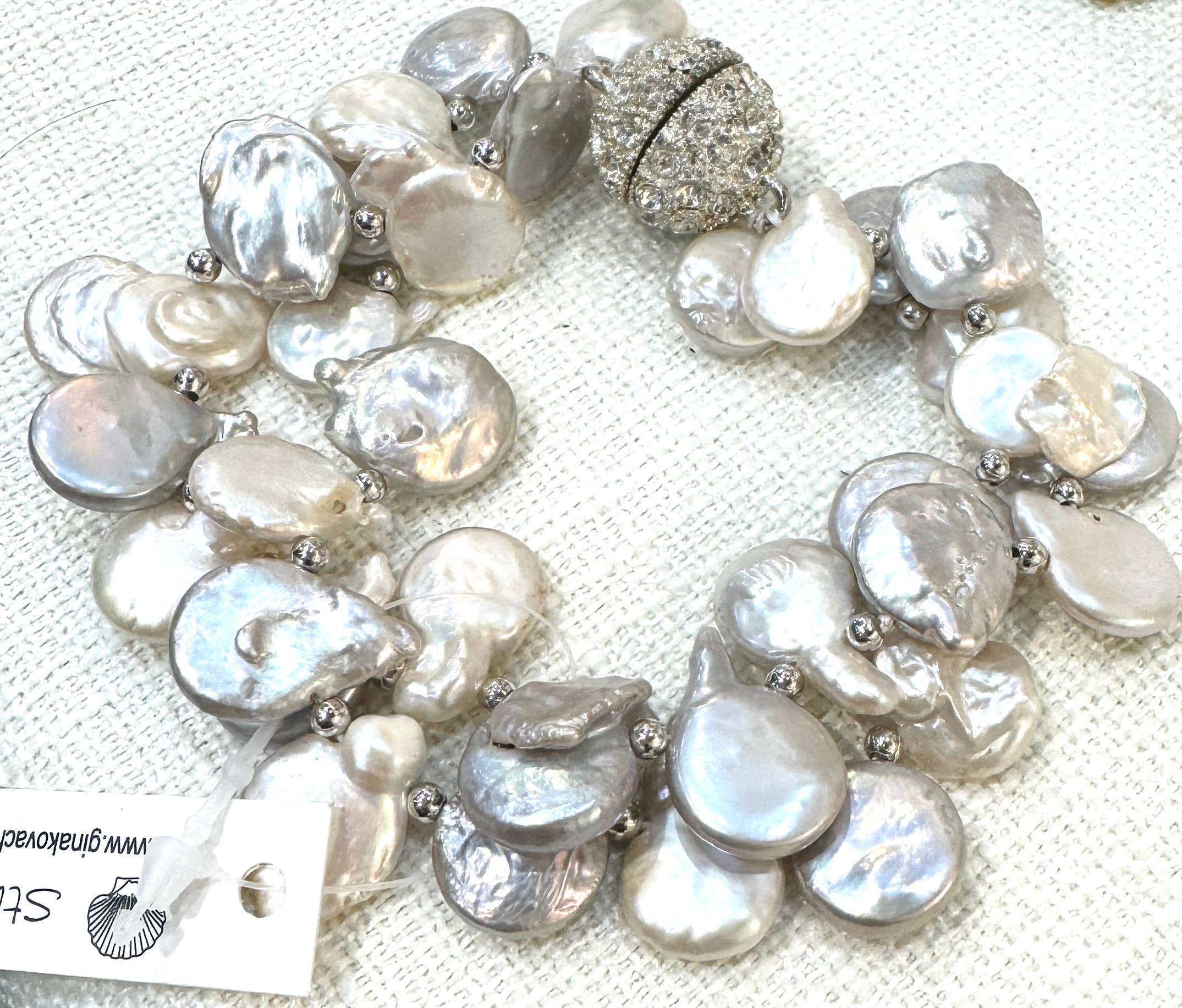 #650B-2 Strand Teardrop Bracelet with Sparkle Magnet Clasp