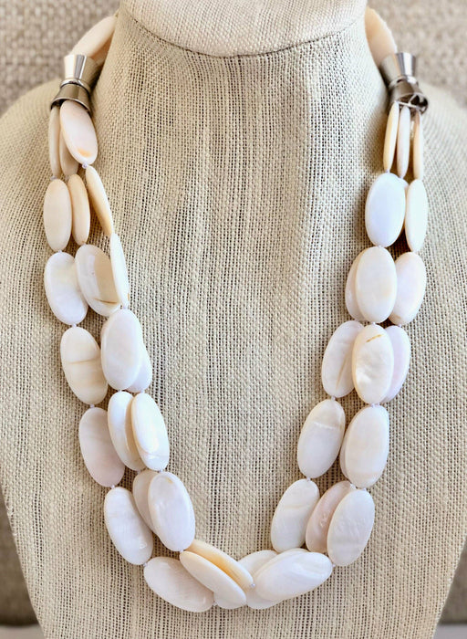 #921 Large Shell Multistrand Necklace