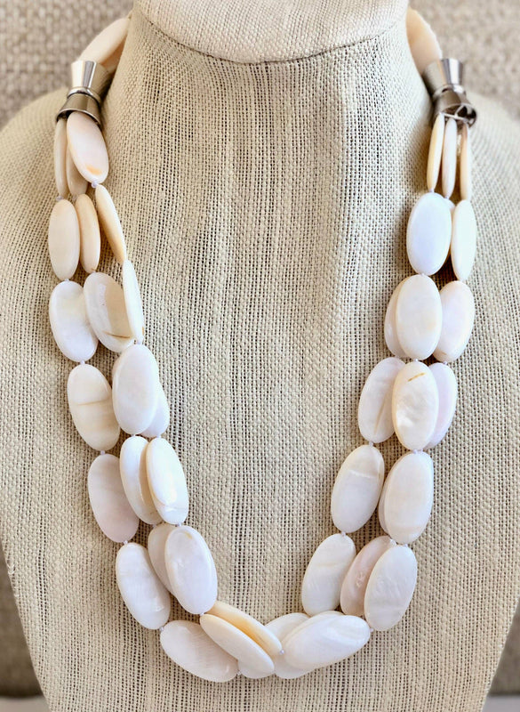 #921 Large Shell Multistrand Necklace