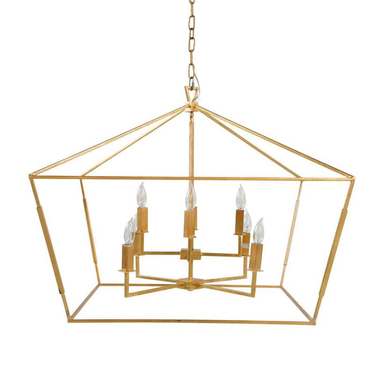 Ad Chandelier gold Cage 32.5W x 32.5D x 26.5H