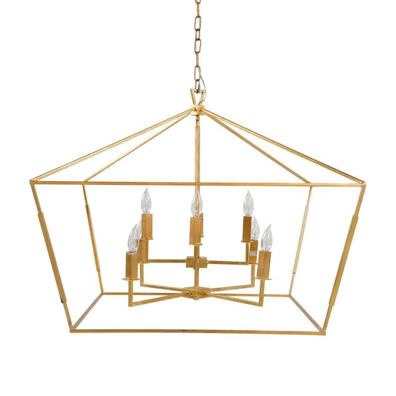 Ad Chandelier gold Cage 32.5W x 32.5D x 26.5H